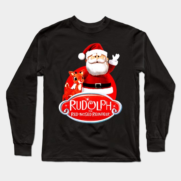 Reindeer and Santa Long Sleeve T-Shirt by Collage Collective Berlin